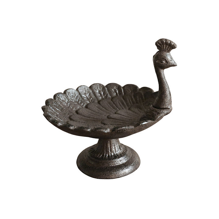 Cast iron bird bath and feeder station