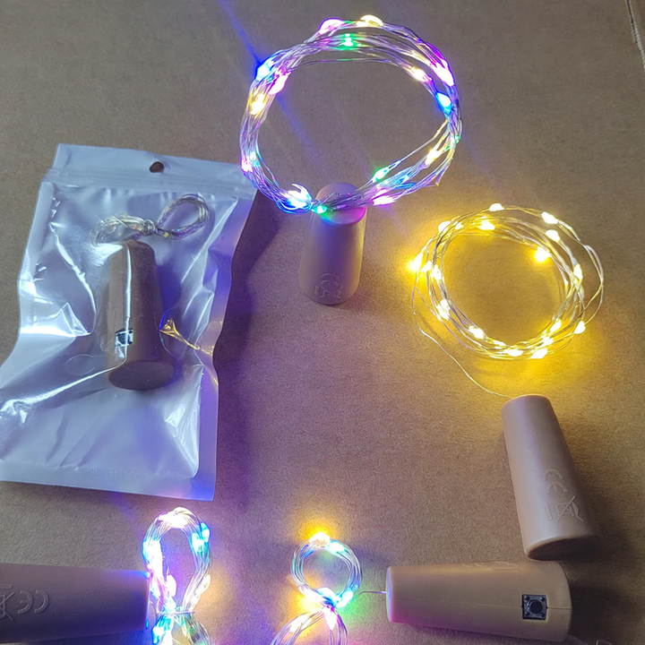 LED bottle light string with cork top