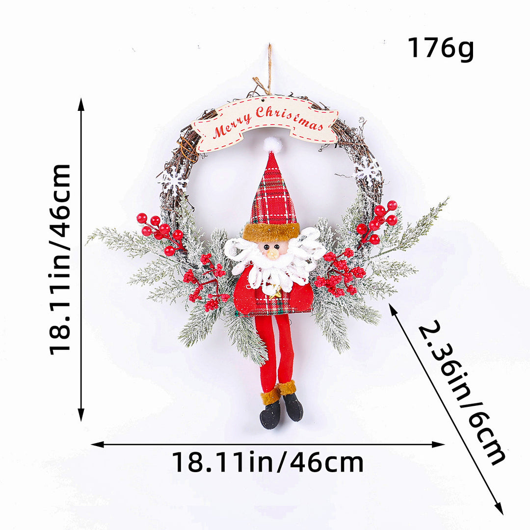 Decorative Christmas wreath made of wood