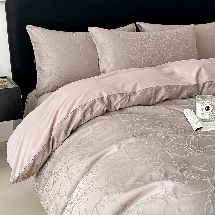 Cotton bedding set, long pile, floral pattern