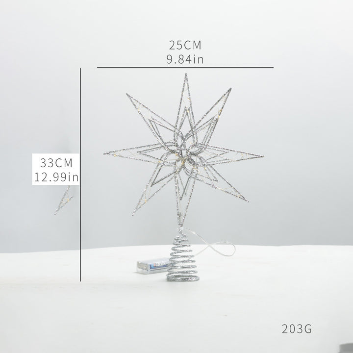 Illuminated Christmas tree top star made of iron