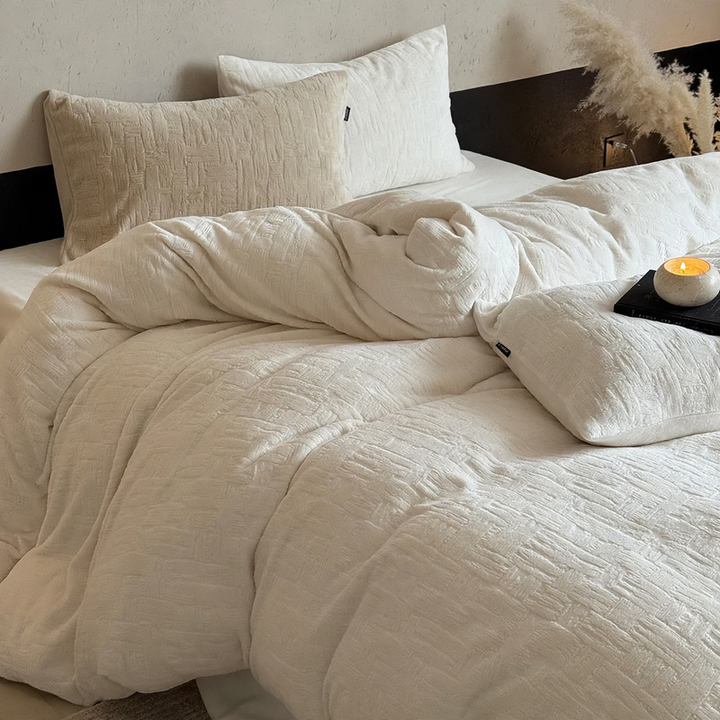 Milk fiber bedding set, 4-piece, winter, textured