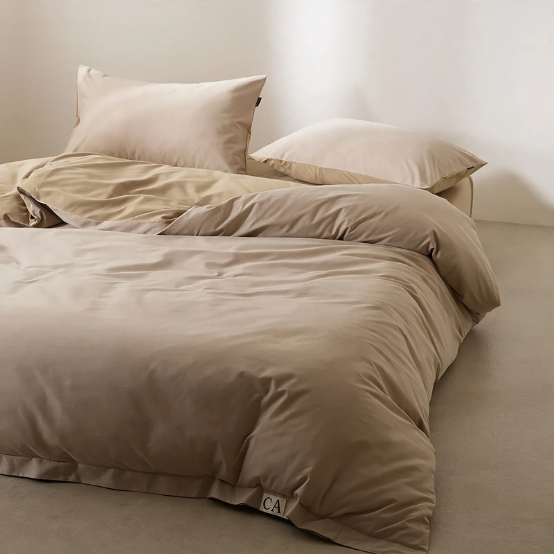 Cotton bedding set, 4-piece, flannel surface