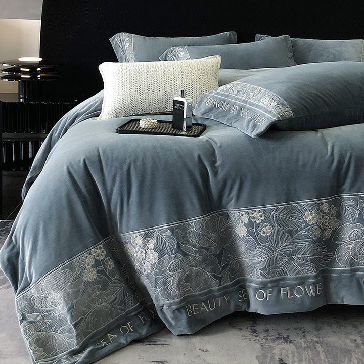 Milk fiber bedding set, 4-piece, fluffy