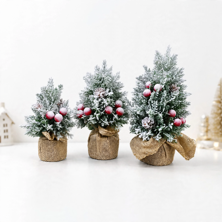 Mini Christmas tree with red berries