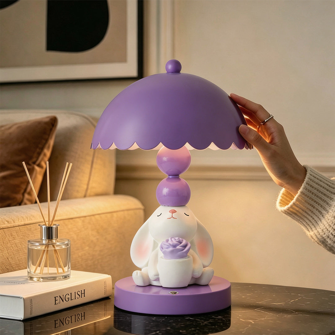 Hanging Eared Rabbit Table Lamp, Cartoon Design