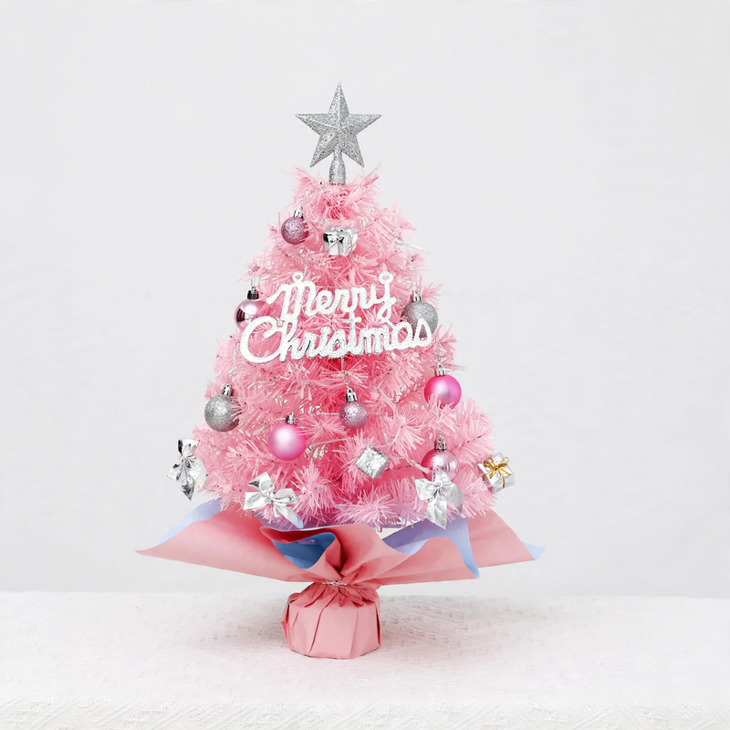 Mini Christmas tree with decoration, 45/60 cm, PVC