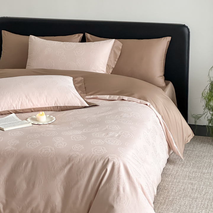 Cotton bedding set with jacquard pattern