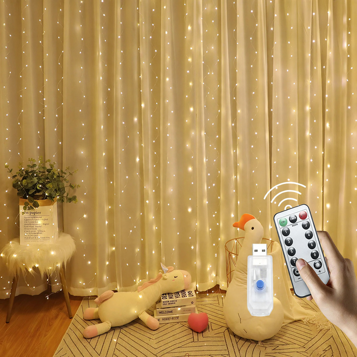 LED Curtain String Lights with Copper Wire, USB