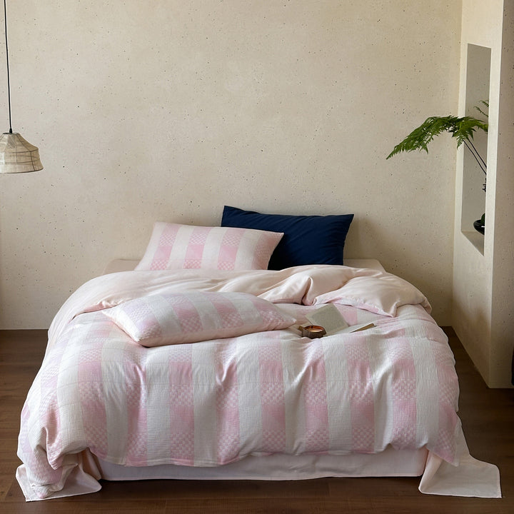 Cotton bedding set, double gauze with jacquard pattern
