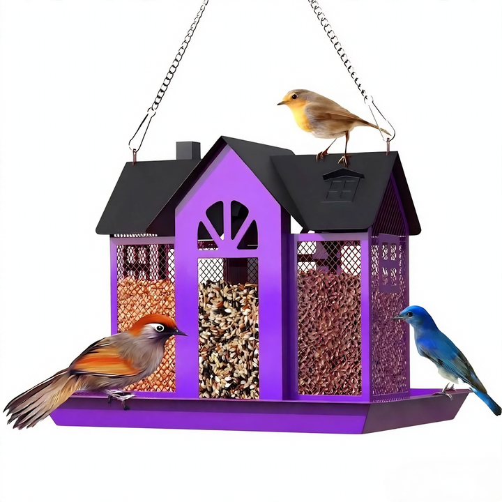 Geometric Metal Birdhouse for Hanging