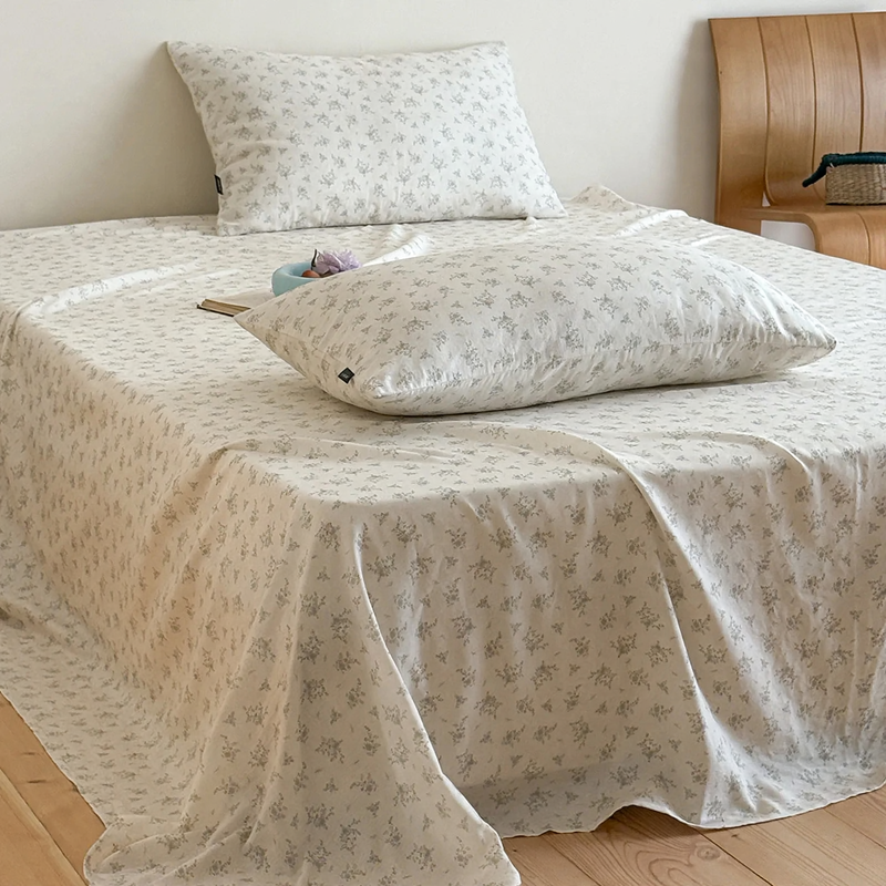 Cotton bedding set, 180 cm, floral pattern