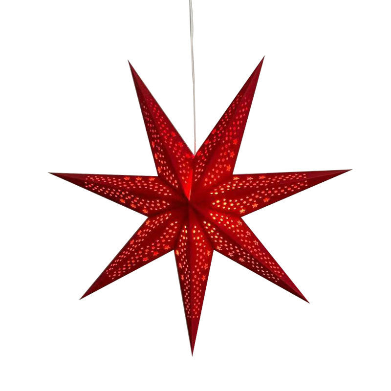 Decorative star pendant light made of parchment, iron frame