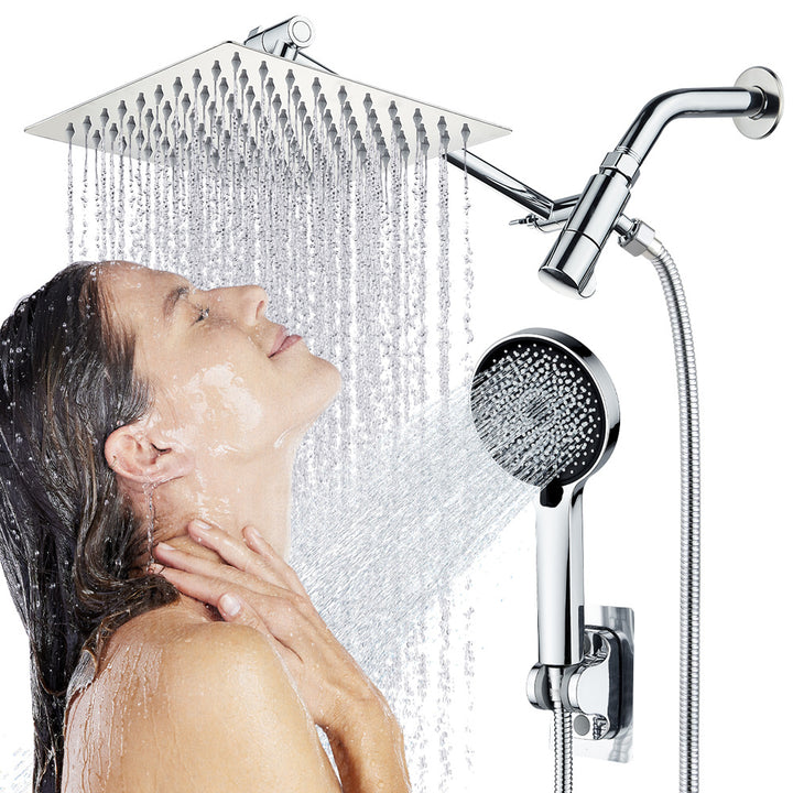 Shower system with rain shower head and handheld shower