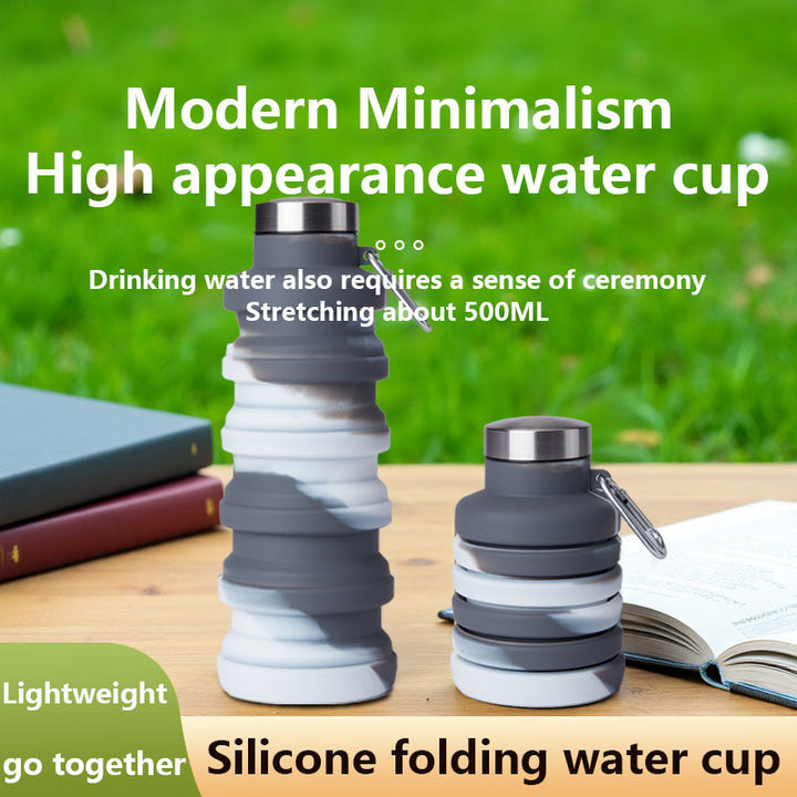 Foldable silicone water bottle 500 ml