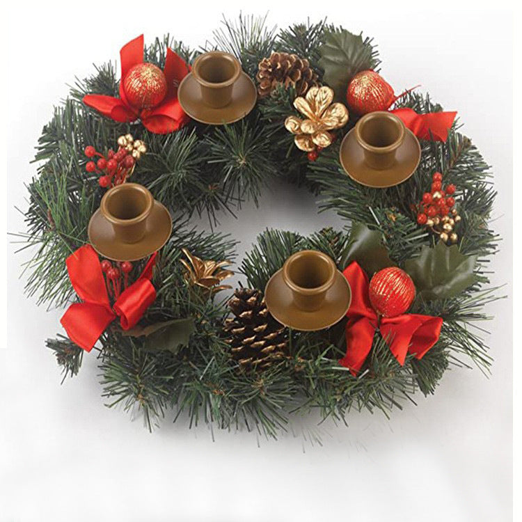 Silver Christmas wreath with ribbon