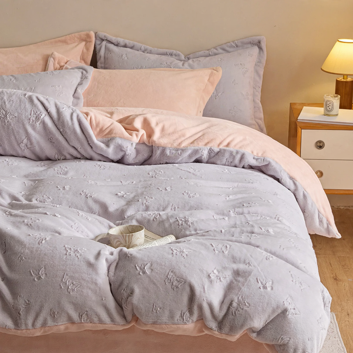 Reversible fleece bedding set, 4-piece, winter