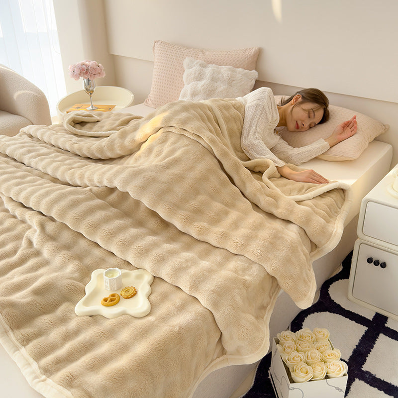 Milk fiber fleece throw blanket, extra soft, various sizes