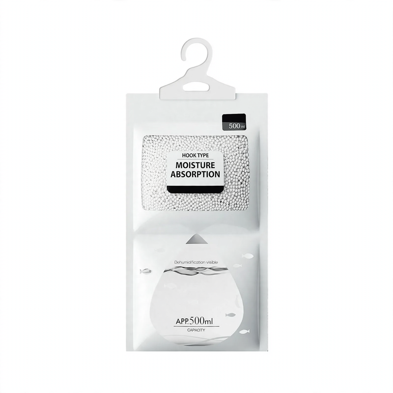 Hanging dehumidifier bags with hooks
