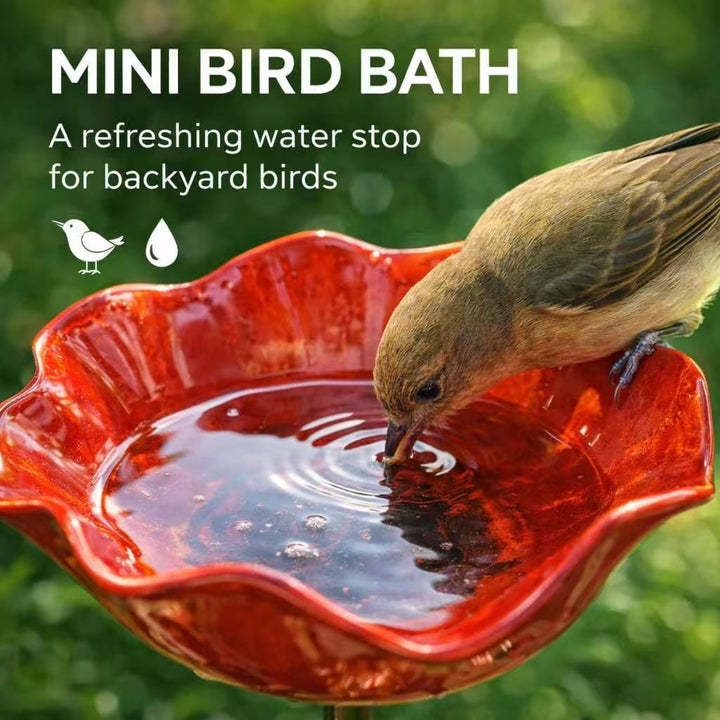 Handcrafted flower feeder made of metal