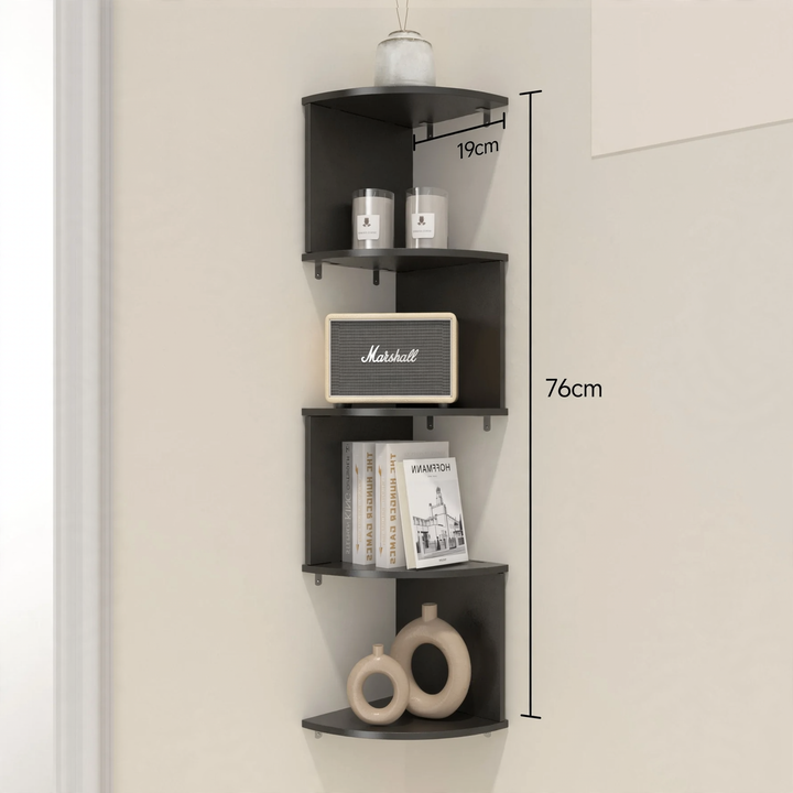 Corner shelf made of dense plywood, multi-layered