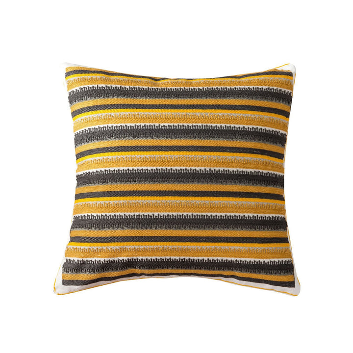 Embroidered cushion cover with stripe pattern, 45×45 cm