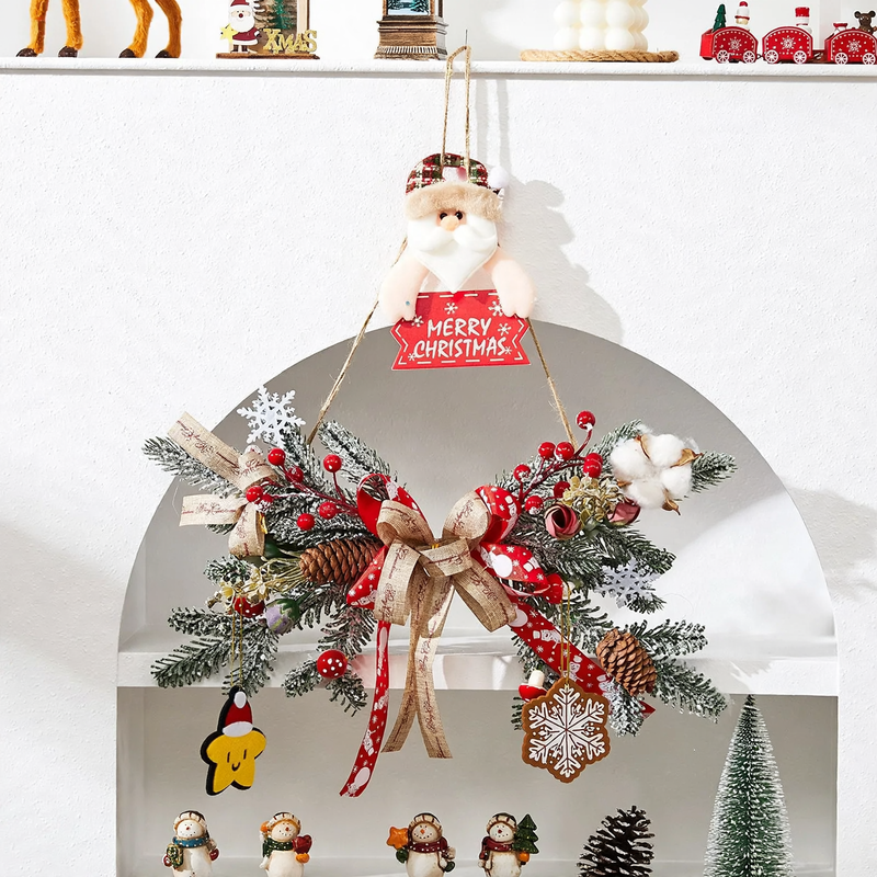 Christmas wreath with natural elements, European style