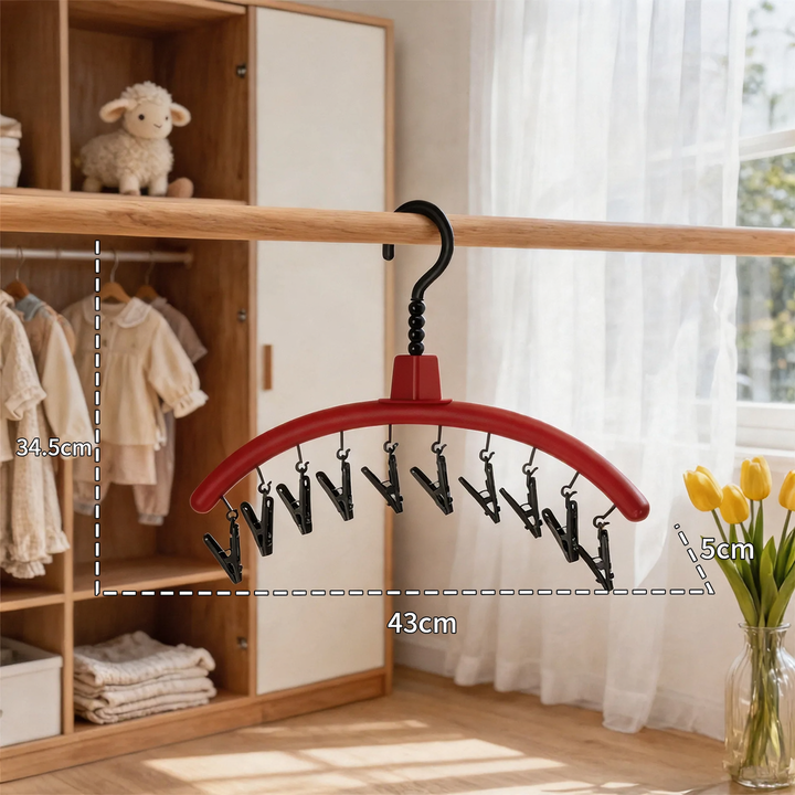 Piggy laundry rack with clips