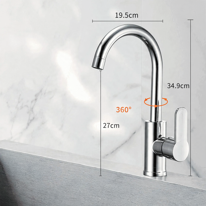 Brass kitchen faucet with full copper valve