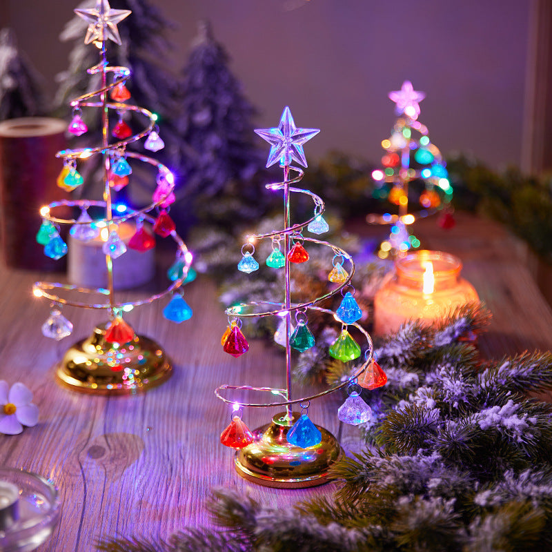 Decorative Christmas tree made of metal with lighting
