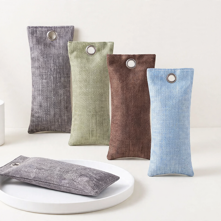 Bamboo charcoal bag for odor and moisture absorption