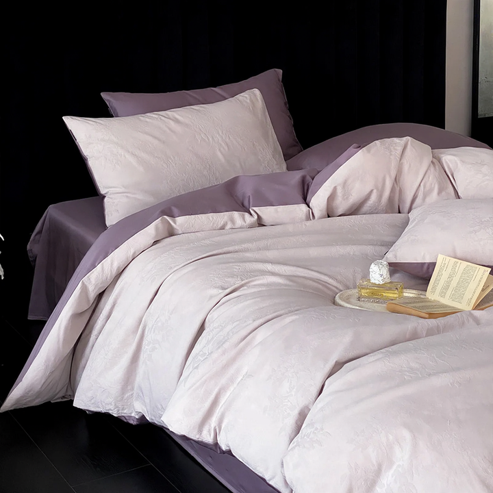 Cotton bedding set, 4-piece, long-staple cotton