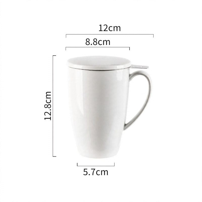 Ceramic coffee mug with tea strainer, 350 ml