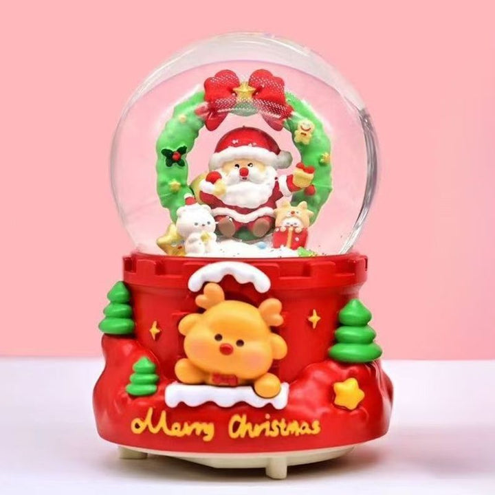 Christmas snow globe with music and light