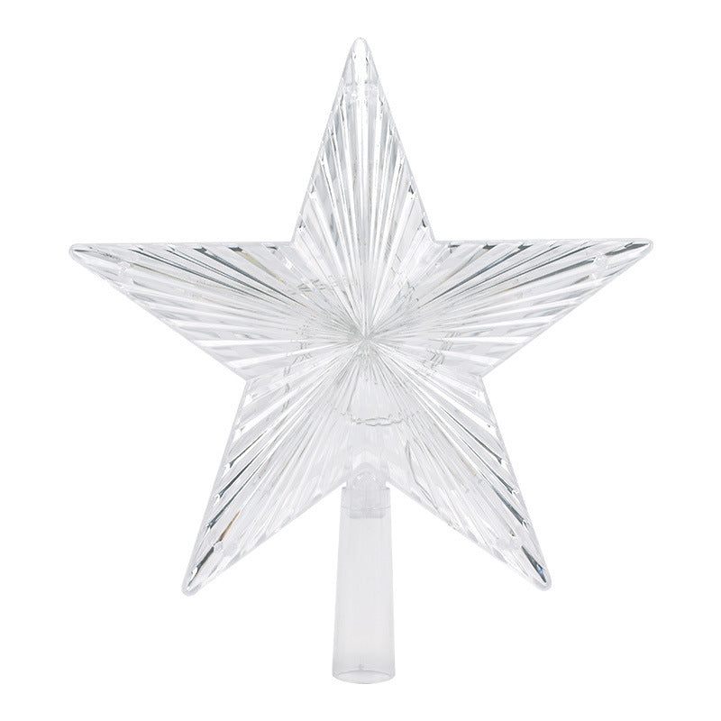 Transparent LED Christmas tree topper star made of acrylic