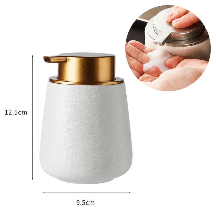 Ceramic soap dispenser with pump