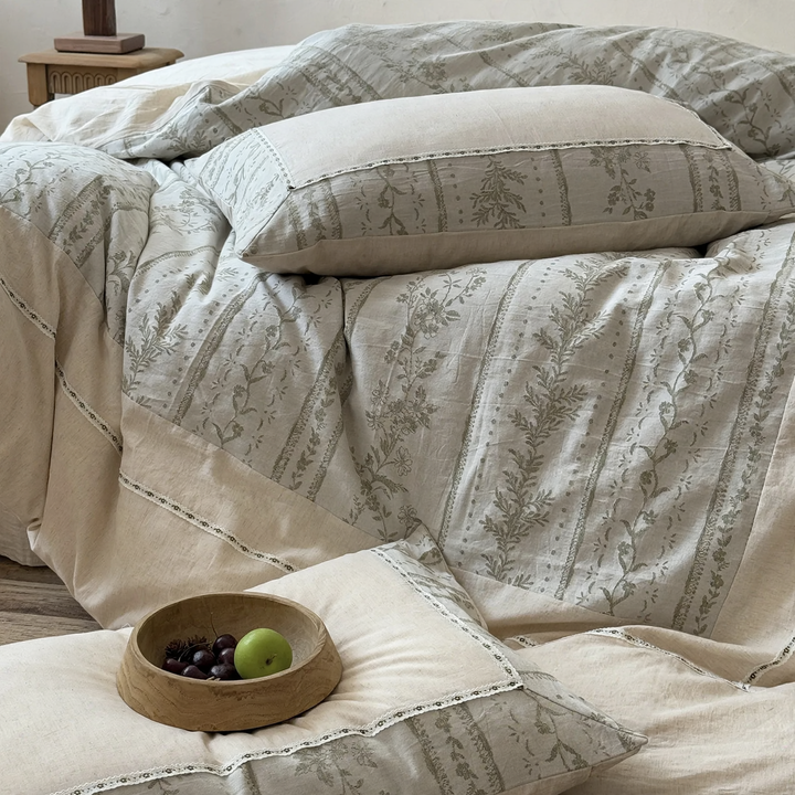 Cotton-linen bedding, 4-piece, 100 thread count