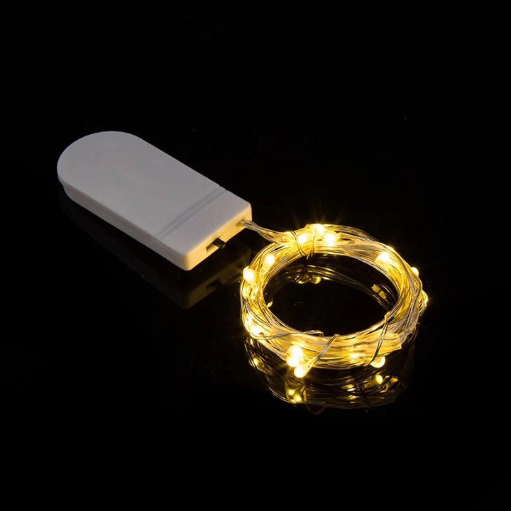 LED Copper Wire String Lights with Button Cells