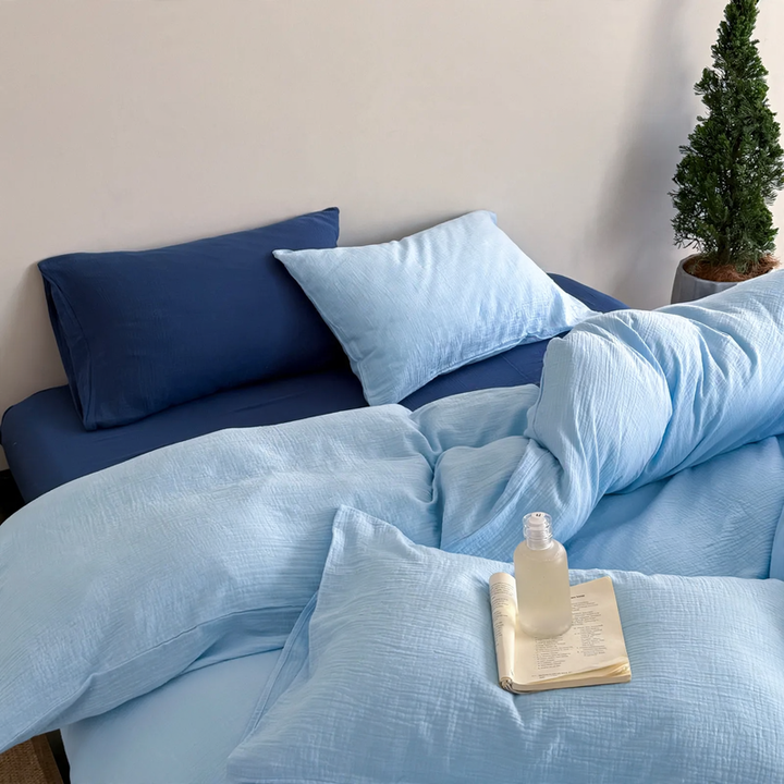 Breathable cotton bedding set, double-layered, Japanese style