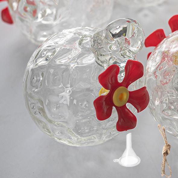 Transparent Glass Sphere Bird Feeder for Hanging