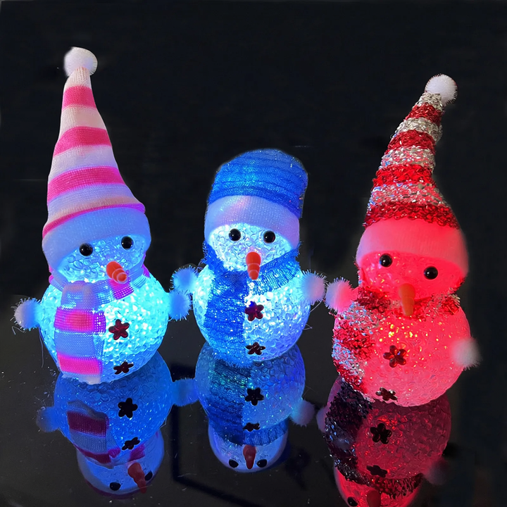 Illuminated LED Snowman made of plastic