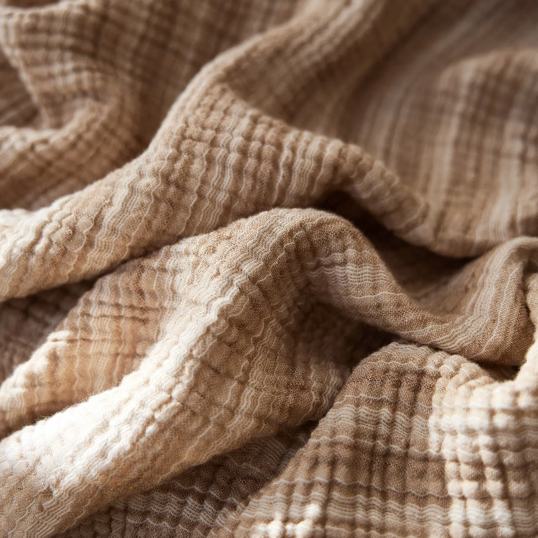 Cotton gauze blanket, checkered, for sofa and bed