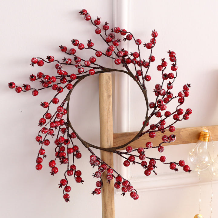 Christmas wreath with berries and fruits