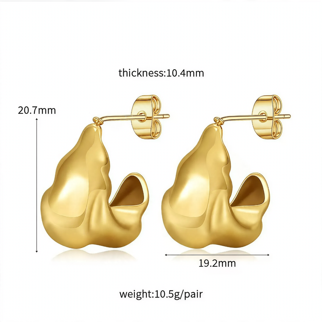 Crescent moon earrings made of stainless steel