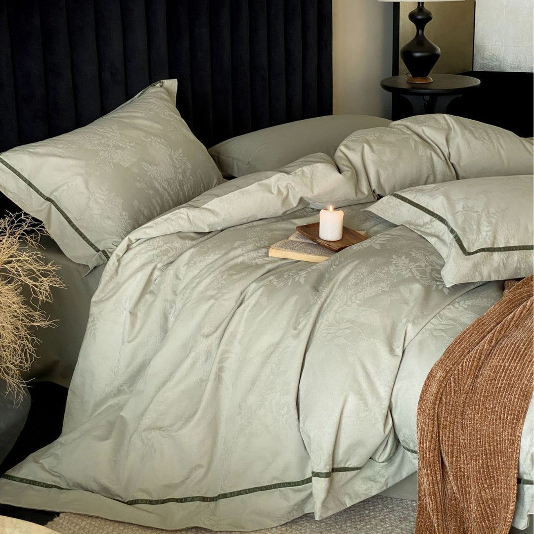 Brushed cotton bedding set, Jacquard, various sizes