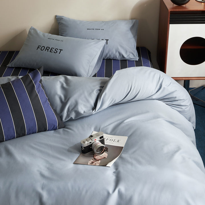 Bedding set made of brushed cotton, plain
