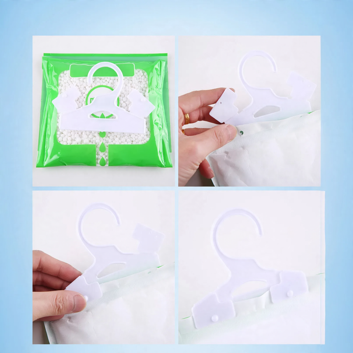 Hanging dehumidifier bag for closets