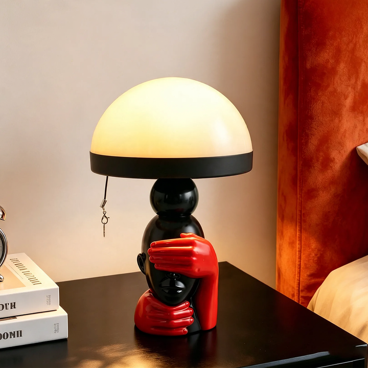 Creative mushroom table lamp with pull switch