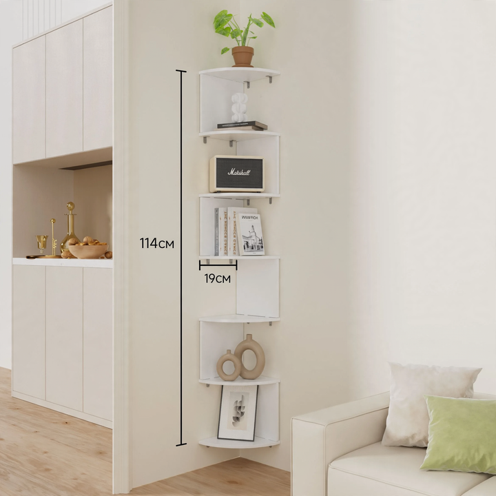 Corner shelf made of dense plywood, multi-layered