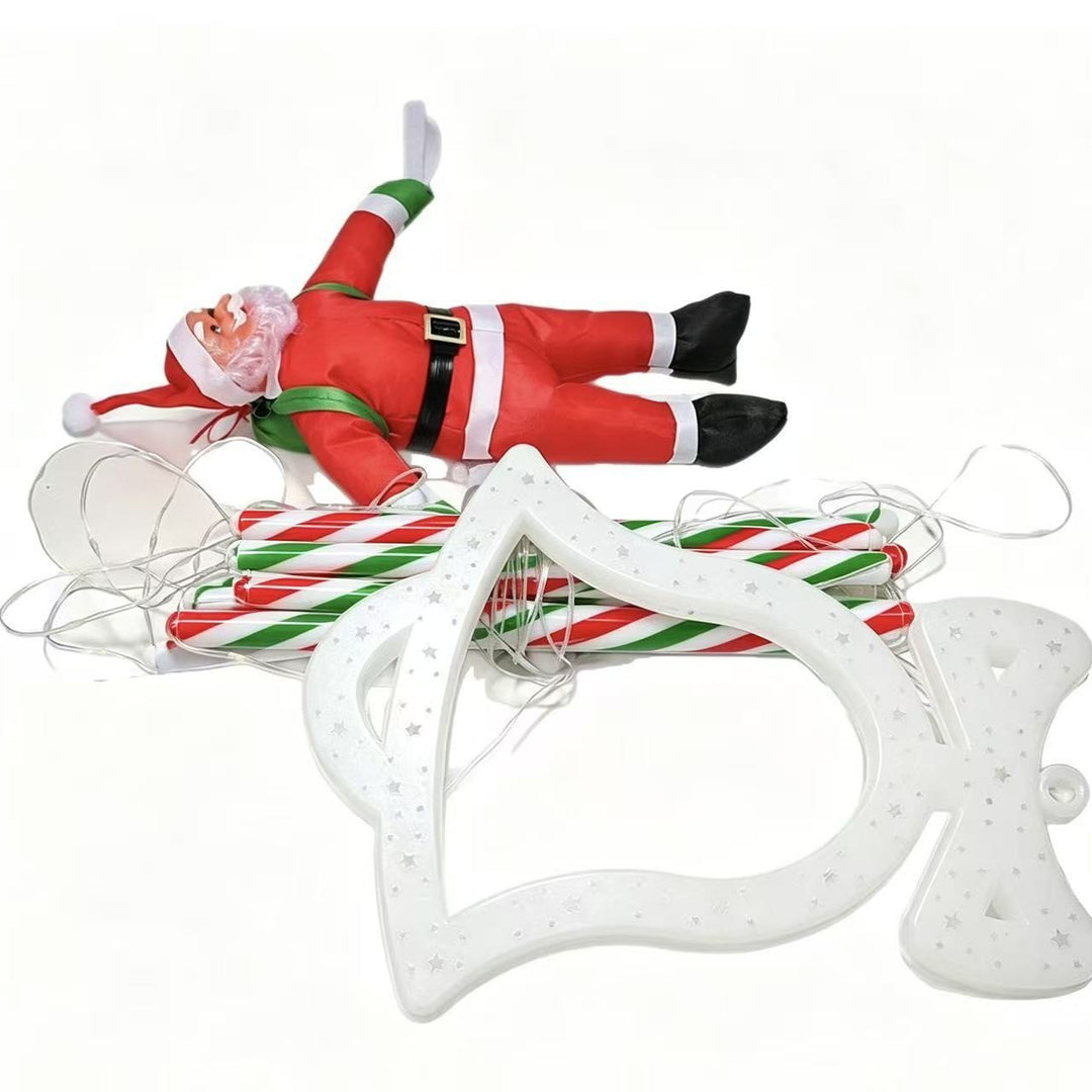 LED Christmas Ladder String Lights with Santa